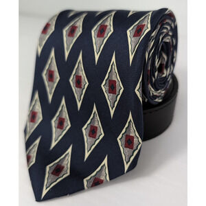 Rivetz Of Boston Men's 100% Silk Necktie USA Vintage Geometric Diamond 4 X 57.5